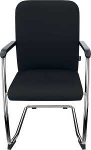 Besucherstuhl Classy, 2er Pack, Feischwingergestell, stapelbar: bis 6 Stück, schwarz/verchromt