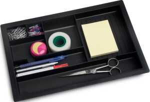 DIN A4 Materialschale zum Einsetzen in die Schublade, Aussenmaße (BxT): 350 x 235 mm, schwarz