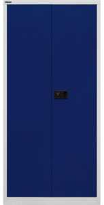 Garderobenschrank Universal, 1 Abteil, 6 Fächer, abschließbar, 1950 x 914 x 400 mm, Korpus lichtgrau/Türen oxfordblau