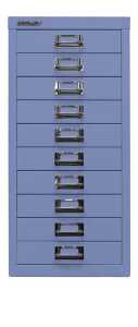 MultiDrawer?, 29er Serie, DIN A4, 10 Schubladen 51 mm hoch, (H x B x T) 590 x 279 x 380 mm, blau