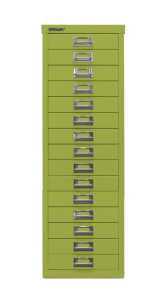 MultiDrawer?, 39er Serie, DIN A4, 15 Schubladen 51 mm hoch, (H x B x T) 860 x 279 x 380 mm, grün