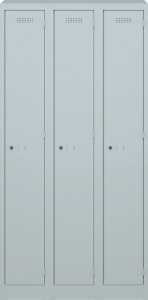 Garderobenschrank Primary, 2 Abteile, je 1 Fach, abschließbar, 1800 x 300 x 500 mm, lichtgrau