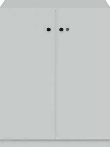 Flügeltürenschrank Pren, 1080 x 800 x 500 mm, 2,5 Ordnerhöhen, 2 Fachböden, weiß