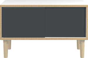 Sideboard Poise, (H x B x T) 621 x 1000 x 450 mm, anthrazitgrau