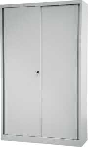 Schiebetürenschrank ECO, (H x B x T) 1980 x 1200 x 430 mm, 5 Ordnerhöhen, 4 Fachböden, lichtgrau