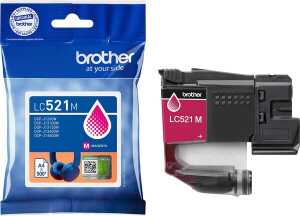Tintenpatrone LC-521M, für Brother Drucker, ca. 500 Seiten, magenta