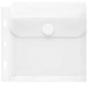 CD-Hülle, Abheftung, Dehnfalte 20 mm, Klettverschluss, Sichttasche für CD und Booklet, klar transparent