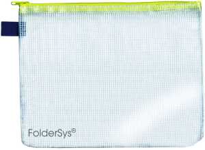 Reißverschlussbeutel, DIN A5, PVC, Textilreißverschluss gelb, Beutel farblos, (H x B) 200 x 254 mm