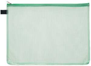Kleinkrambeutel, DIN A4, Reißverschluss grün, Beutel transparentgrün, (H x B) 272 x 357 mm