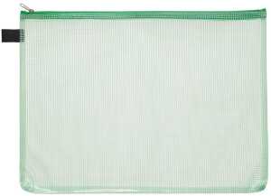 Kleinkrambeutel, DIN A5, Reißverschluss grün, Beutel transparentgrün, (H x B) 200 x 254 mm
