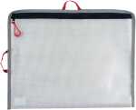 Bungee-Bag, DIN A4, PVC-frei, farblos/grau/rot, 2 rote...