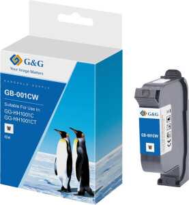 G&G Original-Druckerpatrone GB-001CW schnell trocknende Solvent Tinte weiß 42ml