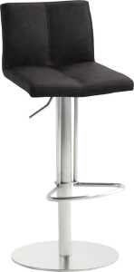 Bar-/Tresenhocker myKLEO 1242, schwarzgrau gepolsterte Sitzschale Steppnaht, Vintage- Kunstleder, Gestell edelstahl gebürstet