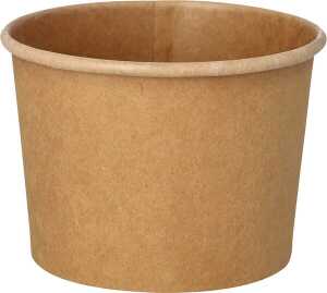 Suppenschale 350 ml, Ø 9,8 x 7 cm, Frischfaser-Karton, BIO-beschichtet, 25 Stück, braun