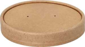 Deckel für Suppenbecher 87265, 87266, Frischfaser-Karton, BIO-beschichtet, 25 Stück, braun
