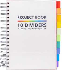 Pukka Organiserbook B5 kariert - 10 Trennblätter 200 Blatt