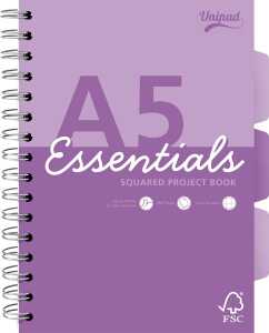 Pukka Essentials Organiserbook DIN A5 kariert, 100 Blatt, 3 Trennblätter