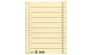 Esselte Karton-Trennblätter, DIN A4 Überbreite, chamois (80621017)