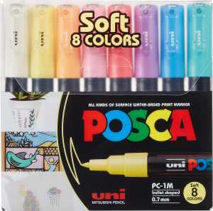 uni POSCA Acrylmarker PC1-MC 0,7mm pastell 8 Stück