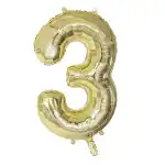 Boland Folienballon Zahl 3 gold 86cm