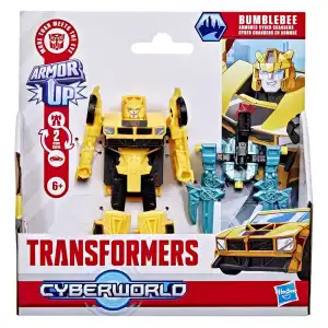 Actionfigur Transformers CYBERWORLD Armored Cyber Changers gelb blau 10cm 2fach sortiert