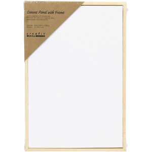 creativ company Leinwandplatte mit Holzrahmen 280g 15,8x23,8cm