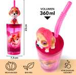 Trinkbecher PAW PATROL Girl mit 3D Strohhalm rosa 360ml