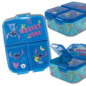 Brotdose Disney Stitch dreigeteilt blau/türkis