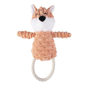 Hundekauspielzeug Fuchs orange/weiß
