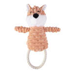 Hundekauspielzeug Fuchs orange/weiß