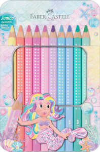 Faber-Castell Buntstifte Jumbo Sparkle pastell 10 Stück Metalletui