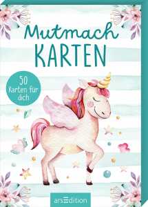 arsEdition Kartenbox Mutmachkarten Einhorn Aquarelloptik