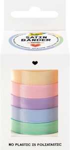folia Satinbänder Pastel 5 Farben 10mmx4m 5 Stück