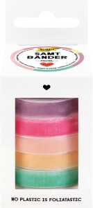 folia Samtbänder Pastel 5 Farben 10mmx2m 5 Stück
