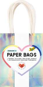 folia Papiertüten irisierend glänzend Größe S 12x15x5,5cm 10 Stück Kraftpapier