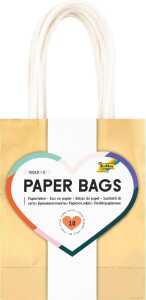 folia Papiertüten Gold glänzend Größe S 12x5,5x15cm 10 Stück Kraftpapier