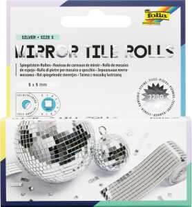 Folia Spiegelsteine Mirror Tile Rolls Size S 5x5mm 2 Rollen 4cmx1m