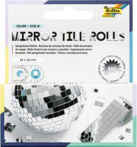 Folia Spiegelsteine Mirror Tile Rolls Size M 10x10mm 2 Rollen 4cmx1m