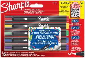 Sharpie Kreativmarker Acryl Pinselspitze 5 Farben 5 Stück Blister