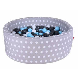 Bällebad white dots mit 300 Bällen soft grey