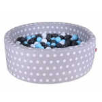 Bällebad white dots mit 300 Bällen soft grey