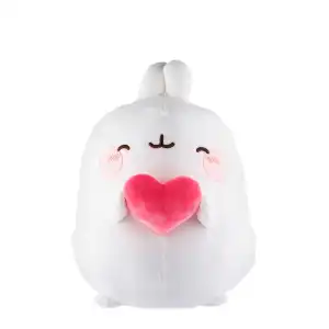 Plüsch Molang mit Herz weiß/rosa 14cm