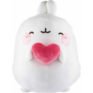 Plüsch Molang mit Herz weiß/rosa 30cm
