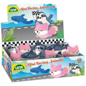 LENA Badetiere Mini Racing Animals 3fach sortiert