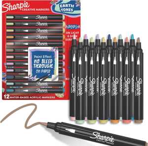 Sharpie Creativ Marker Acryl Rundspitze Erdtöne 12 Stück Blister