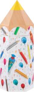 Idena Geschenkbox Stiftform Schultüte gelb 10x27x9cm