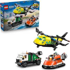 LEGO CITY Fahrzeuge Kombinationsset mit Flugzeug Wartungsfahrzeug und Luftkissenboot