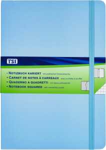 TSI Notizbuch A5 kariert, 96 Blatt, hellblau