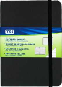 TSI Notizbuch B7 kariert 96 Blatt schwarz