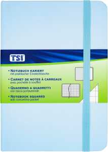 TSI Notizbuch B7 kariert 96 Blatt, hellblau